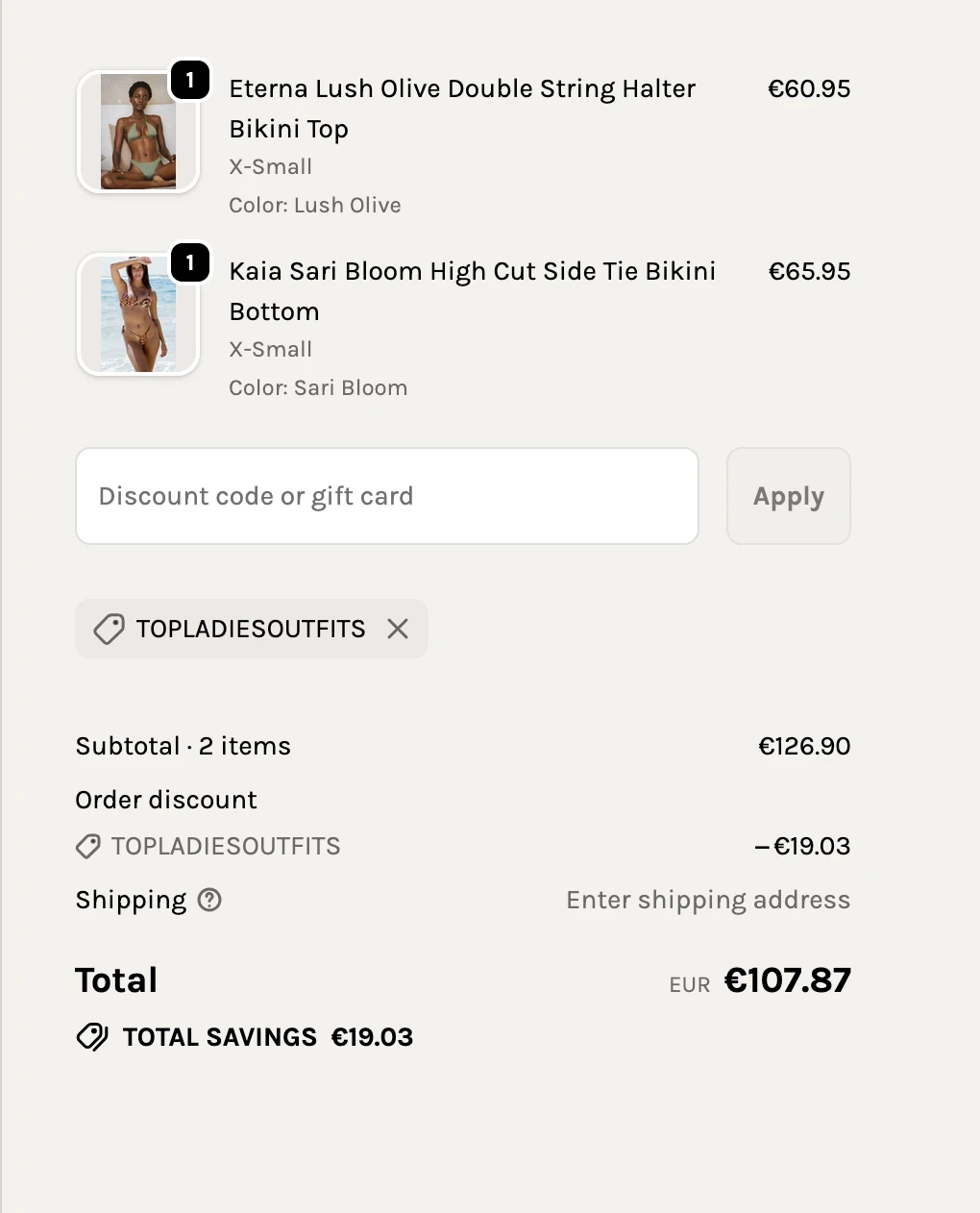 Use TOPLADIESOUTFITS for 15% OFF